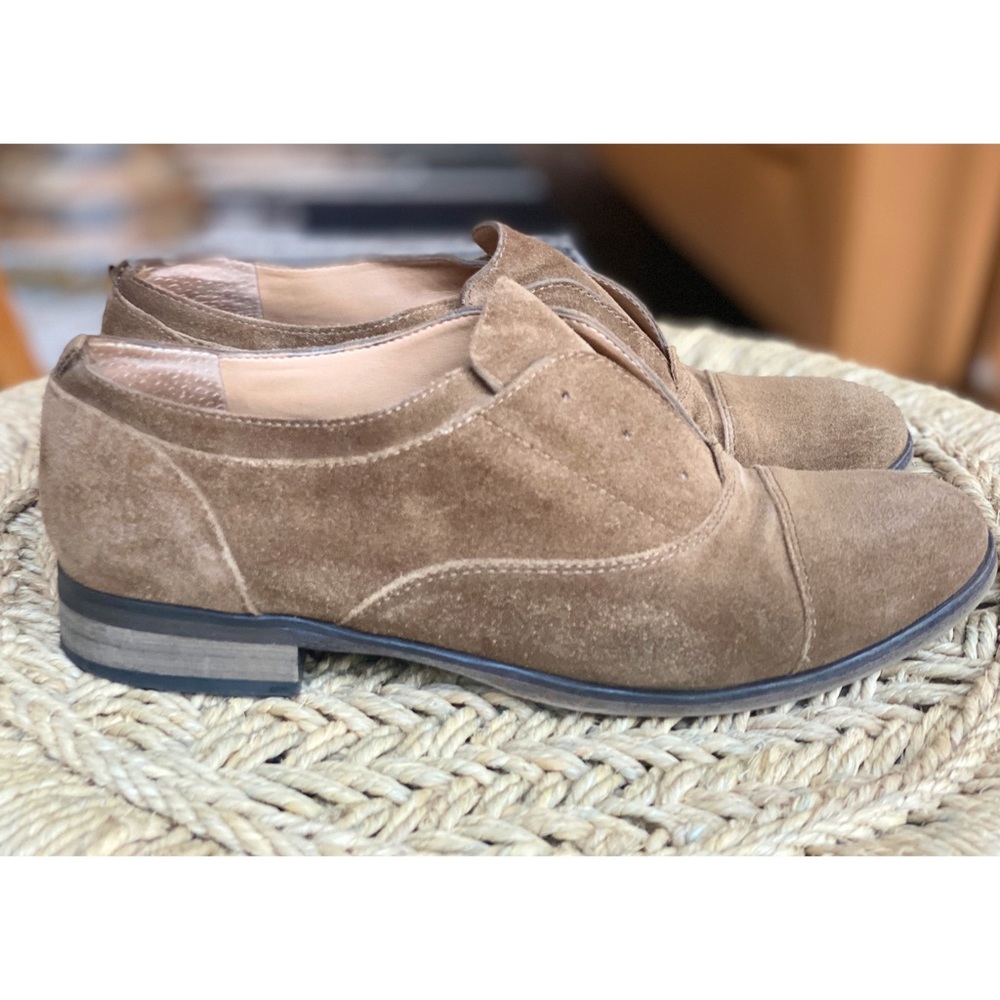 Franco Sarto Tan Suede Oxford Flats